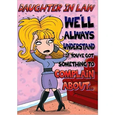 Image of doodlecards Funny Daughter in Law Birthday Card Medium Size with Plain Envelope