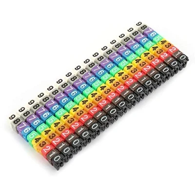 Image of Wire Markers Number Labels Colorful Numbering Marker Tube Cable with Clip On Design for Marking The Color Coded Cables