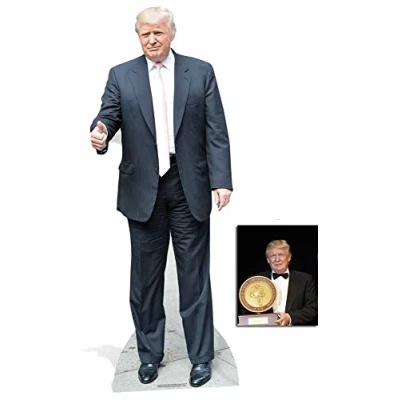 Image of Fan Pack Donald Trump Pink Tie USA President Lifesize Cardboard Cutout/Standup/Standee Includes 8x10 Star Photo