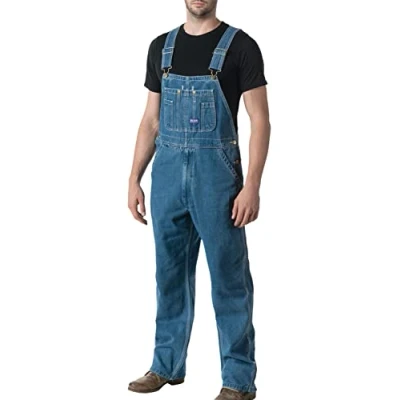 Image of Liberty Men&#039;s Stonewashed Denim Bib Overall Coveralls, Stone Washed, 44W / 32L