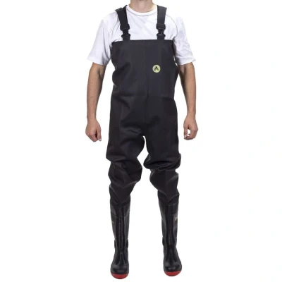 Image of Amblers Safety Danube Chest Wader Black/Red 4