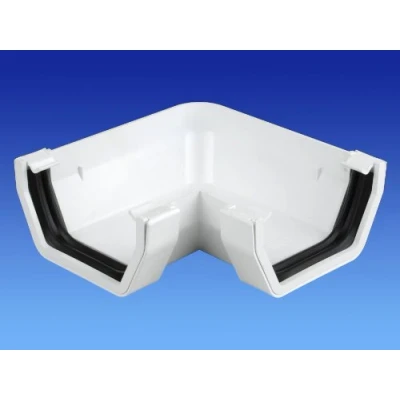 Image of Wavin OSMA Squareline 100mm White Guttering Range (90 degree angle)