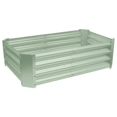 Image of 120cm x 60cm Rectangle Galvanised Steel Raised Garden Bed By Harbour Housewares Easy Assemble