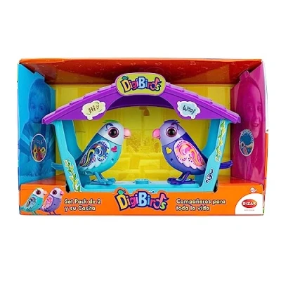 Image of Bizak Digibirds, Exclusive Interactive Bird House with 2 Birds Singing Alone or Chorus, Whistle, Move Beak and Head, Take Them Anywhere You Want (62008617)