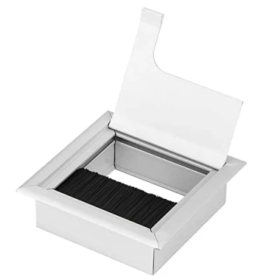 Image of Aluminium Alloy Cable Square Outlet Computer Desk Grommet Wire Hole Cover (Small)