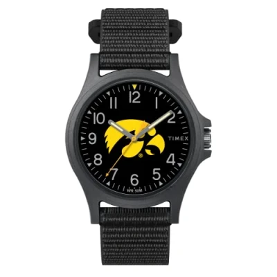 Image of Timex Men&#039;s Collegiate Pride 40mm Watch Iowa Hawkeyes with Black FastWrap Strap