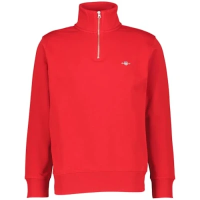 Image of GANT Men&#039;s Reg Shield Half Zip Sweat Sweatshirt, Ruby red, XXL