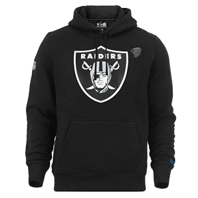 Image of New Era Hoody Kapuze NFL Las Vegas Raiders Team Logo Fanartikel American Football schwarz mit CapSpin Pin