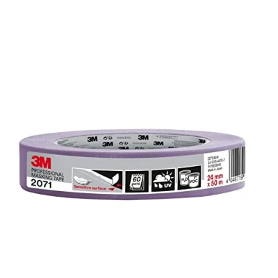 Image of 3M Professional Masking Tape 2071, Sensitive Surfaces, Purple, 24 mm x 50 m, 1 Roll/Pack