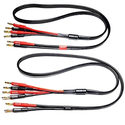 Image of CESS 106 3f Bi Wire Banana Plug Splitter Speaker Cable, 2 Plugs to 4 Plugs, 12 Gauge, Channel (3 Feet)