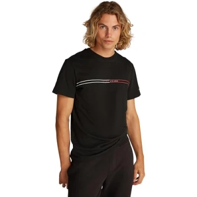 Image of Tommy Jeans Entry Graphic TEE Print Tshirt, Men&#039;s, Size: 48, Black