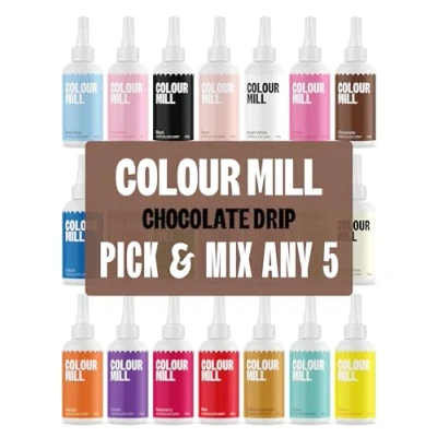 Image of Colour Mill Chocolate Drip Cake Topping, 20+ Colours to choose from: Pick any (5 x 125g)