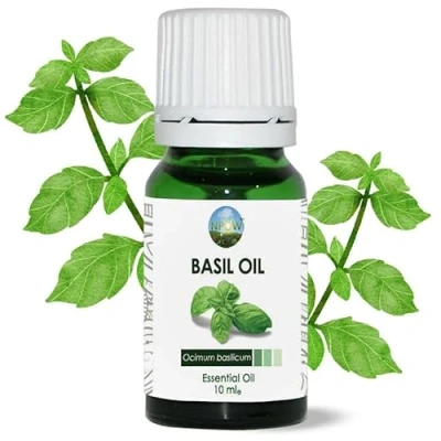 Image of NPOW Basil Essential Oil Herbaceous &amp; Refreshing Aroma Therapeutic Grade, 100% Pure Natural Diffuser for Home, Perfect Aromatherapy Oil, Relaxation, Improved Mood 10ml