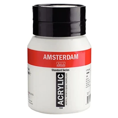Image of Amsterdam Standard Series Acrylic Jar 500 ml Zinc White 104 (17721042)