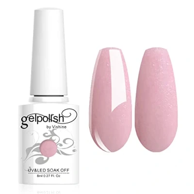 Image of Vishine 8ml Gelpolish Manicure Salon UV LED Soak Off Gel Nail Polish Varnish Color Light Pink #1344