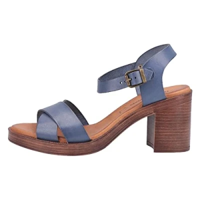 Image of Hush Puppies Women&#039;s Georgia Heeled Sandal, Blue, 6 UK