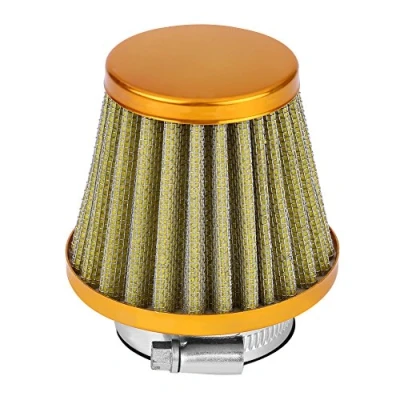 Image of 38mm Universal Motorcycle Clamp On Air Intake Filter Kit, Auto Cold Scooter Atv Dirt Pit Bike (Gold) and Parts