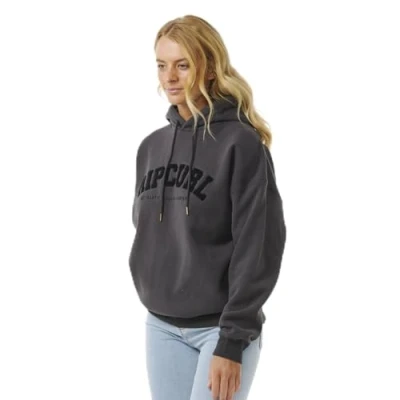 Image of Rip Curl Varsity Hoodie Sweatshirt, Women&#039;s, Size: XS, Washed black/black