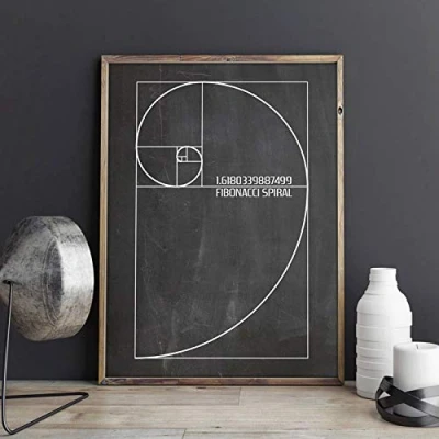 Image of XuFan Wall Art Canvas Painting Golden Ratio Posters and Prints Vintage Blueprint Gift idea Science Decoration 40x60cm No Frame