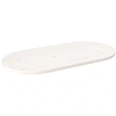 Image of vidaXL Table Top White 100x50x2.5 cm Solid Wood Pine Oval