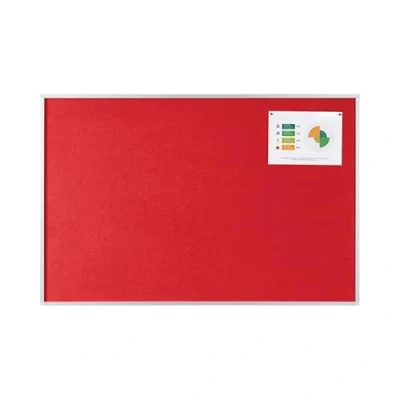 Image of Bi Office New Generation Red Felt Notice Board, 90 x 60 cm, Aluminium Frame