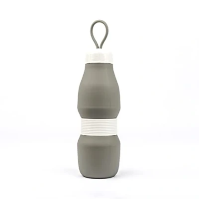 Image of Jumble and Co Whippy Collapsible Silicone 520ml Bottle Grey Days Light