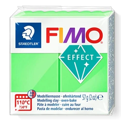 Image of STAEDTLER 8010 501 FIMO Effect Oven Hardening Polymer Modelling Clay Neon Green (57g)