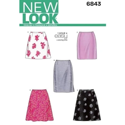 Image of New Look Ladies Easy Sewing Pattern 6843 A Line &amp; Straight Skirts