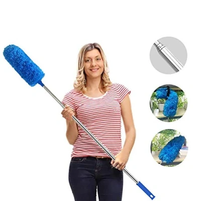 Image of Feather Duster,Duster Extendable for Cleaning with Telescoping Extension Pole Duster High Ceiling Fan,Blinds, Baseboards,Cars(Blue)