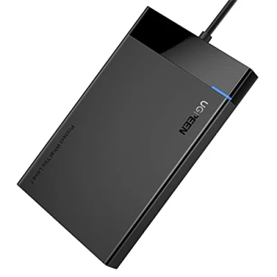 Image of UGREEN 2.5 Inch Hard Drive Enclosure, External USB 3.0 Disk Case SATA HDD Caddy, 5Gbps UASP Supported, Compatible with WD EVO Seagate Crucial Kingston, 0.5m A Cable