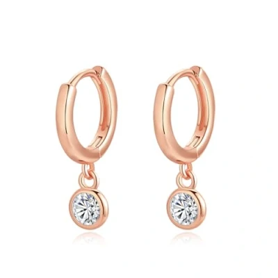 Image of Yulovee Rose Gold Filled Hoop Earrings for Women Dangle with Cystal Teen Girls Drop Huggie