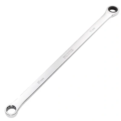 Image of Draper HI TORQ Metric Extra Long Double Ring Ratchet Spanner, 17mm