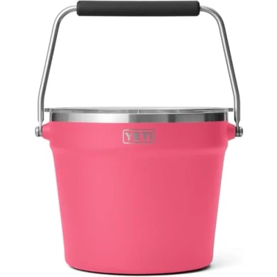 Image of YETI Rambler Beverage Bucket, Double Wall Vacuum Insulated Ice Bucket with Lid, Tropical Pink