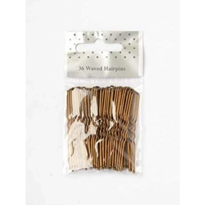 Image of La Peach Fashions Ladies Regular Hair Styling Pins Bobby Kirby Grips Bun Waved Size 50 mm (Brown)