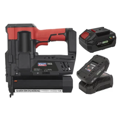 Image of Sealey Cordless Staple/Nail Gun Kit 18G 20V SV20 Series 2 Batteries