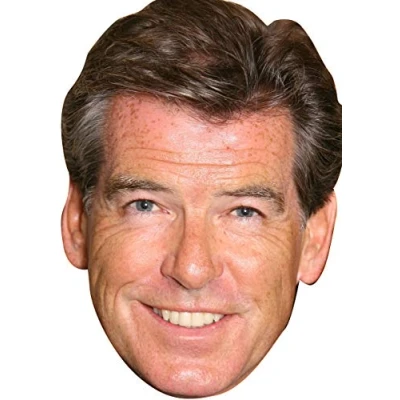 Image of FoxyPrinting Pierce Brosnan Bond Tv Movie Star Celebrity Cardboard Party Face Mask Fancy Dress
