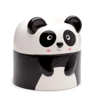 Image of Puckator Pandarama Shaped Ceramic Oil Burner Dolomite Living Room Accessories Wax Liquidizer Burners For Essential Oils Scents Melter Melt Holder Fragrance