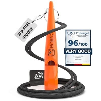 Image of ENERO Dog Training Whistle with Lanyard Loud, Clear Tone &amp; Long Range Sound Perfect Distance Recall for Most Breeds Standardized frequency
