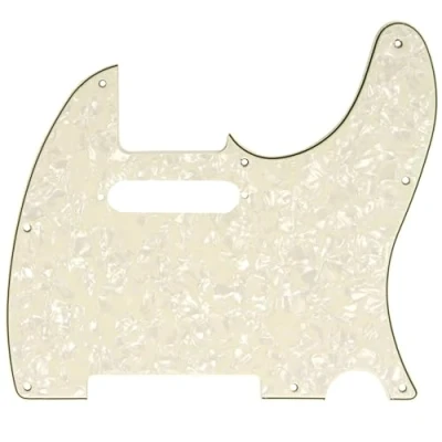 Image of Musiclily 8 Hole Tele Pickguard Scratch Plate for Fender USA/Mexican Standard Telecaster Modern Style Electric Guitar, 4Ply Parchment Pearl