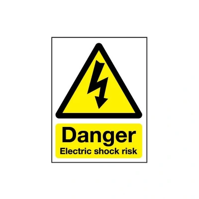 Image of Sitesafe Electric Shock Risk Rigid PVC Danger Sign 297 x 420mm