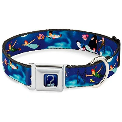 Image of Dog Collar Seatbelt Buckle Peter Pan Flying Scene 11 to 17 Inches 1.0 Inch Wide