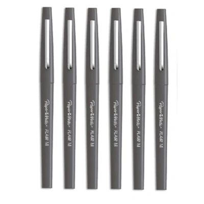Image of Paper Mate Flair Medium Point Felt Tip Pen Grey 6 Pack