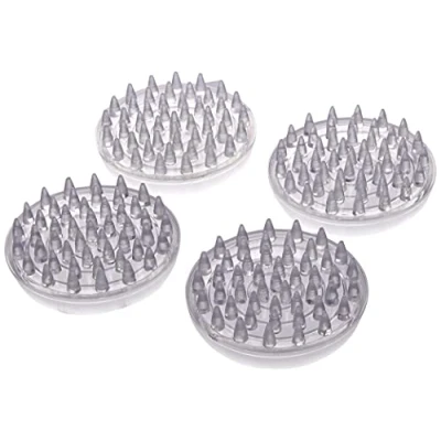 Image of Merriway® BH01164 (4 Pcs) Castor Caster Cups with Spikes, Large Clear Outer Dimension 56mm, Inner Cup 48mm Pack of 4 Pieces