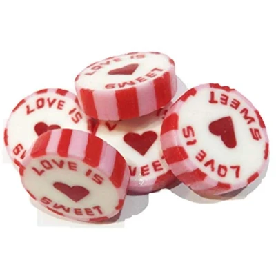 Image of 100 x Pink &amp; Red Wedding Favour Sweets with LOVE IS SWEET. Strawberry Smoothie Flavour