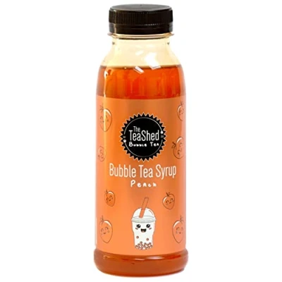 Image of THE TEASHED Peach Bubble Tea Fruit Syrup 330ml 11 Servings Use with Popping Boba Juice Pearls by