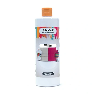 Image of FabriCoat Fabric Paint Used for Restoring or Changing the Colour of Upholstery, Soft Furnishings, Car Interiors, Clothing, &amp; Footwear. (500ml, White)