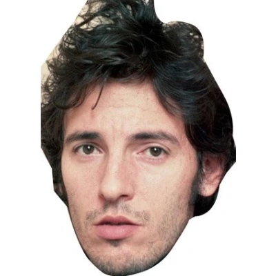 Image of FoxyPrinting Bruce Springsteen Young Celebrity Cardboard Party Face Mask Fancy Dress