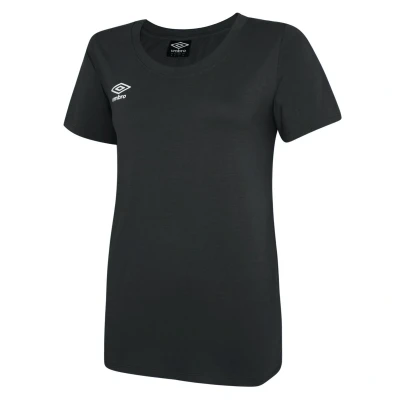 Image of Umbro Womens/Ladies Club Leisure T Shirt (Black/White) Cotton Size Medium