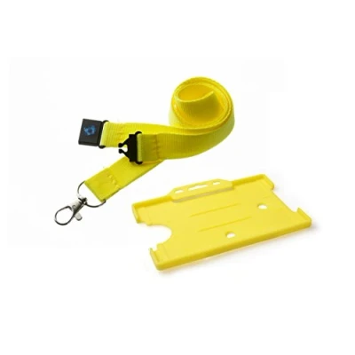 Image of 20mm Lanyard with Safety Break Away and Matching Single Card Holder (Yellow)