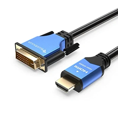 Image of BlueRigger HDMI to DVI Cable (2M, High Speed, Bi Directional Adapter Male Male, D 24+1, 1080p, Aluminum Shell) Compatible with Raspberry Pi, Xbox One, PS5/PS4/PS3, Graphics Card